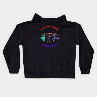 Dancing Skeletons Rainbow Shake Your Maracas Kids Hoodie